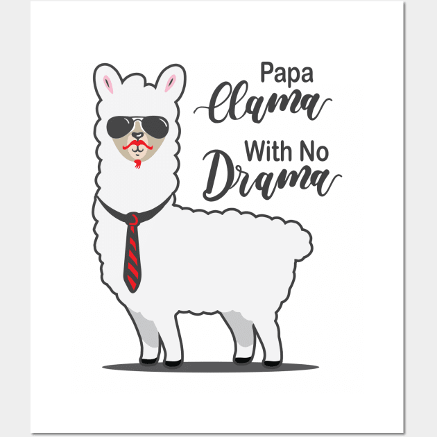 Papa Llama With No Drama Wall Art by Alema Art